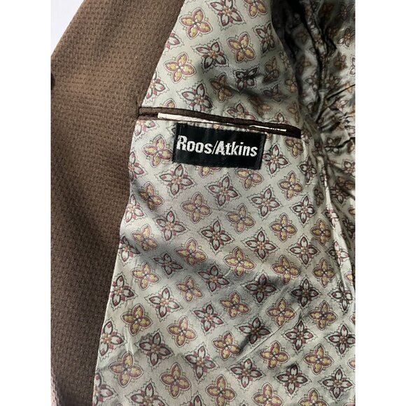 Vintage Roos Atkins Mens Two-Button Blazer Jacket Sport Coat Brown Pockets - Picture 5 of 8